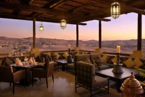 Qasr Al Sarab Desert Resort by Anantara - View from the Restaurant Suhail into the Desert