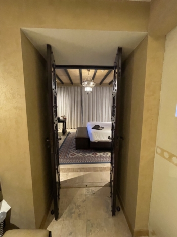 Qasr Al Sarab Desert Resort by Anantara - Deluxe Room with Balcony - View from Bathroom into the Bedroom
